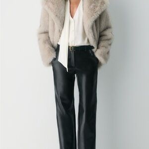 Babaton Black Leather Trousers